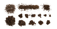 Fertilized Dry Dirt Isolated, Dried Ground, Manure Soil
