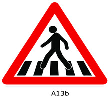 Pedestrian Crossing Sign Isolated