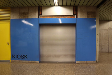 Empty kiosk at a subway station