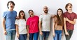 © Krakenimages.com - Group of young friends standing together over isolated background angry and mad screaming frustrated and furious, shouting with anger. rage and aggressive concept.