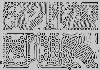 Poster - Set of organic shapes and patterns for poster and cover design. Naïve art style.