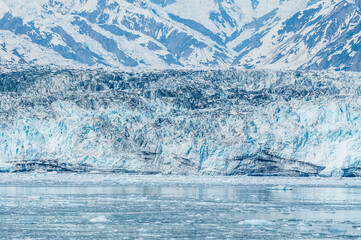 Wall Mural - A close up view of the end of the Hubbard Glacier in Alaska in summertime