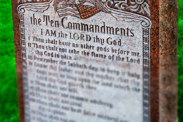 Ten Commandments on Display in City Park