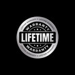 lifetime warranty silver icon, logo and badge for business product