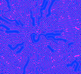 Fototapete - Reaction diffusion organic pattern. Generative art design.