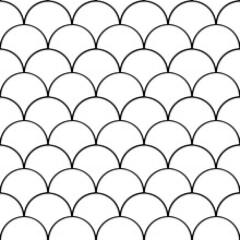 Fish Scailes Black And White Seamless Pattern 