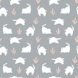 vector cute cat white gray vintage seamless pattern funny face  illustration for paper wallpaper cloth