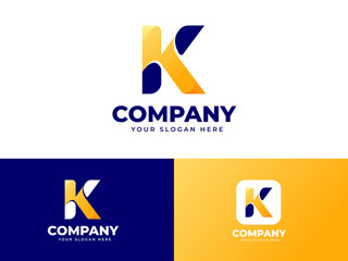 Canvas Print - Initial Letter K logo design with Gradient modern elegant logo