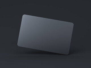 Poster - Blank black card isolated on black background with shadow minimal conceptual 3D rendering