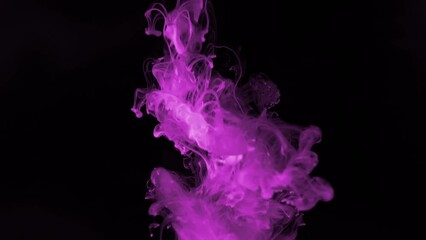Poster - Pink ink color drops in water.