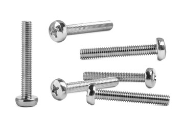 Poster - Set with metal screw bolts on white background