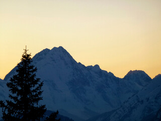 Winter hiking tour to Pleisenspitze mountain, Tyrol, Austria