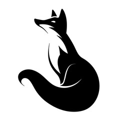 Wall Mural - Fox silhouette clipart. Isolated illustration of a fox on a white background.