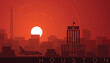 Houston Low Sun Skyline Scene