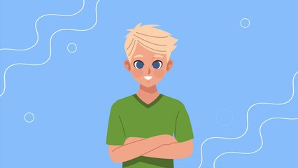 Sticker - young boy teenager character animation