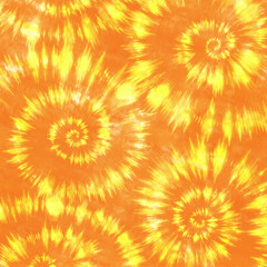 Wall Mural - yellow orange swirls good vibes colorful tie dye abstract background