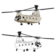 Chinook Military Transportation Vector Design