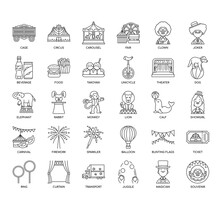 Set Of Circus2 Thin Line Icons For Any Web And App Project.
