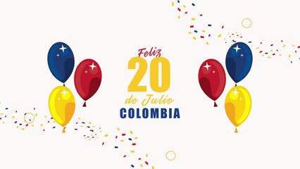 Wall Mural - 20 of july colombian celebration lettering