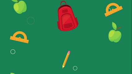 Sticker - school supplies pattern icons animation