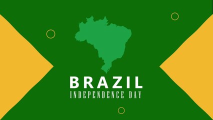 Sticker - brazil independence lettering with map