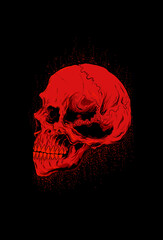 Wall Mural - Head human skull blood artwork illustration