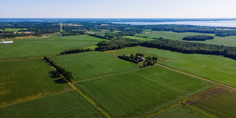 wide view of rural wisconsin farmland