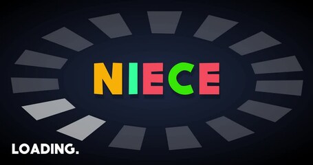 Poster - Niece text with Loading, Downloading, Uploading Bar Indicator. Download, Upload on computer screen.