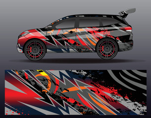  Car wrap decal graphics. Abstract eagle stripe, grunge racing and sport background for racing livery or daily use car vinyl sticker