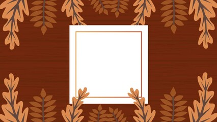 Wall Mural - autumn season square frame animation