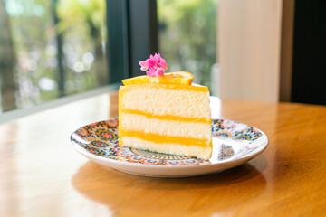 Wall Mural - orange cake on beautiful plate