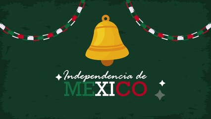 Poster - independencia de mexico lettering with bell