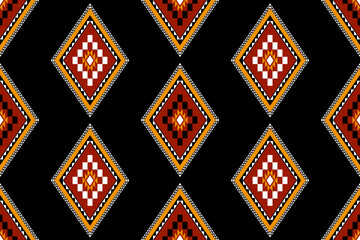 Wall Mural - Geometric ethnic oriental seamless pattern traditional Design for background,carpet,wallpaper.clothing,wrapping,Batik fabric,Vector illustration.embroidery style - Sadu, sadou, sadow or sado