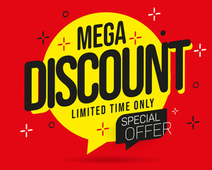 Wall Mural - Mega discount label with limited time offer