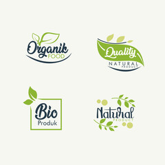 Organic food, eco, vegan and natural product icons and elements for food market, ecommerce, organic products packaging, healthy life promotion, restaurant. Hand drawn vector design elements