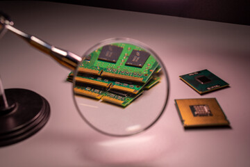 Close-up of Computer RAM Random Access Memory