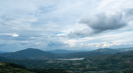 Wall Mural - landscape with clouds.point overlooking the landscape of laos