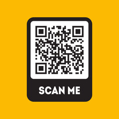 scan me icon with qr code. qrcode tempate for mobile app