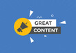 © creativeKawsar - Great content Colorful web banner. vector illustration. Great content label sign template