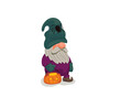Halloween gnome cute cartoon illustration with a spider and a jack o lantern;