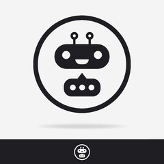 Wall Mural - Chat bot icon set isolated on background for chatting technology, connection. Vector Illustration 10 eps