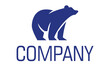 Blue Color Simple Polar Bear logo Design