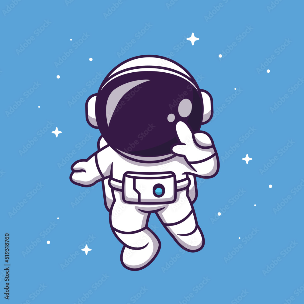 Cute Astronaut Flying In Space Cartoon Vector Icon Illustration ...