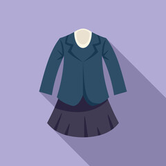 Wall Mural - Jacket dress icon flat vector. School uniform