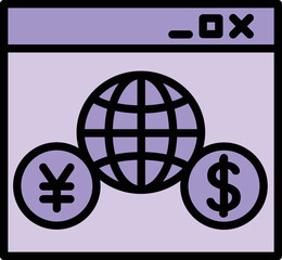 Poster - Global banking icon outline vector. Online bank. Card check
