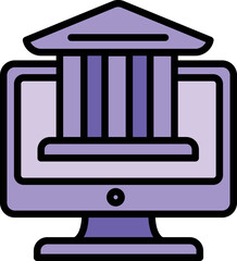 Poster - Online bank account icon outline vector. Money phone. Smart cash