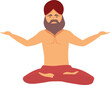 Male yogi icon cartoon vector. Indian man. Calm people