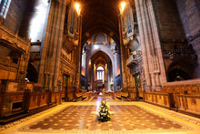 The Interior Of Liverpool Cathedral, In The English City Of Liverpool