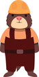 Mole miner icon cartoon vector. Cute animal. Activity glasses