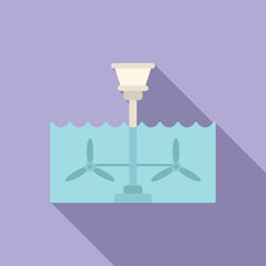 Sticker - Water turbine icon flat vector. Hydro plant